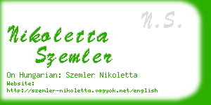 nikoletta szemler business card